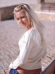 Shy girl Anneli undress her pinky bra