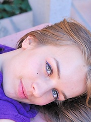 Sofia outside doing upskirts