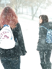 Girls exploring their nude hot teenage bodies at school