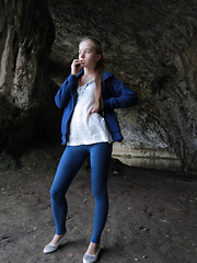 Milena D's youthful beauty, with her angelic face and petite figure, can also evoke womanly sensuality and eroticism with her arousing facial expressions and provocative posing.