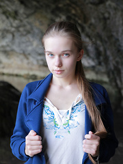 Milena D's youthful beauty, with her angelic face and petite figure, can also evoke womanly sensuality and eroticism with her arousing facial expressions and provocative posing.